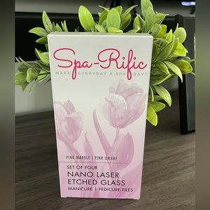 Spa-Rific Laser Etched Hardened Glass 4pc Mani~Pedi File Set~Limited Edi…